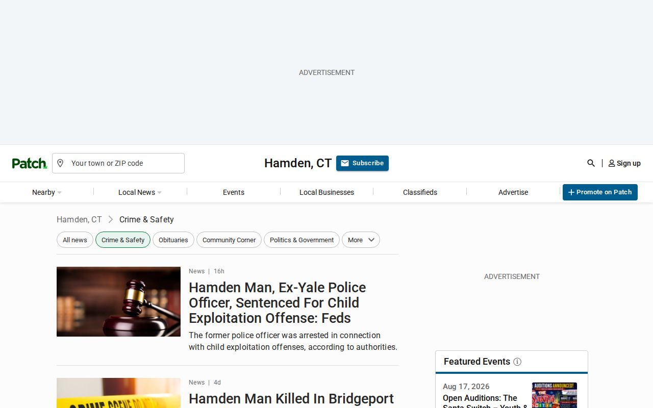 Hamden crime news and arrest coverage on the Patch Crime and Safety stream